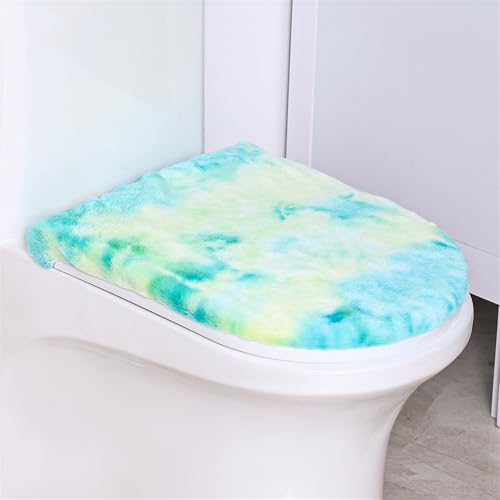 Insun 2 Stück WC Deckelbezug aus Mikrofaserstoff, Toiletten Sitzbezug mit Gummizug für Meisten Toilettendeckel Regenbogen 6 von Insun