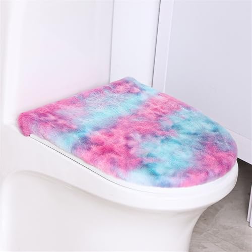 Insun 2 Stück WC Deckelbezug aus Mikrofaserstoff, Toiletten Sitzbezug mit Gummizug für Meisten Toilettendeckel Regenbogen 7 von Insun