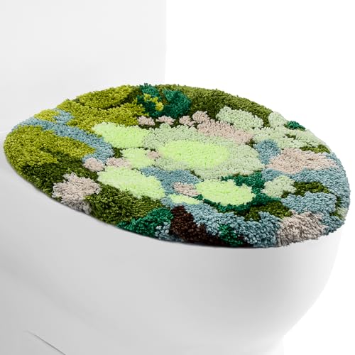 Insun 3D-Badematte aus getuftetem Moos, U-förmig und WC-Deckelbezug, weiche Mikrofaser, rutschfest, saugfähig Insun 3D-Badematte aus getuftetem Moos, U-förmig und WC-Deckelbezug, weiche Mikrofaser, rutschfest, saugfähig von Insun