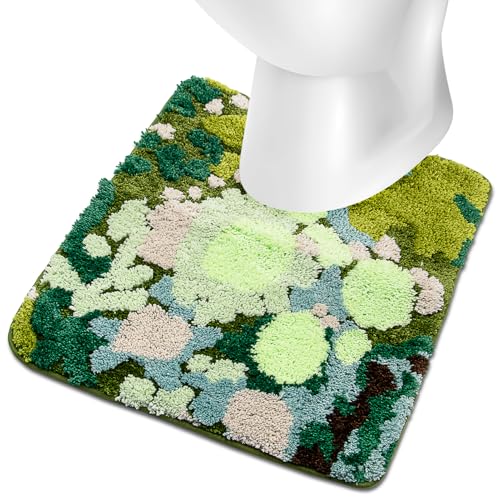 Insun 3D-Badematte aus getuftetem Moos, U-förmig und WC-Deckelbezug, weiche Mikrofaser, rutschfest, saugfähig Insun 3D-Badematte aus getuftetem Moos, U-förmig und WC-Deckelbezug, weiche Mikrofaser, rutschfest, saugfähig von Insun