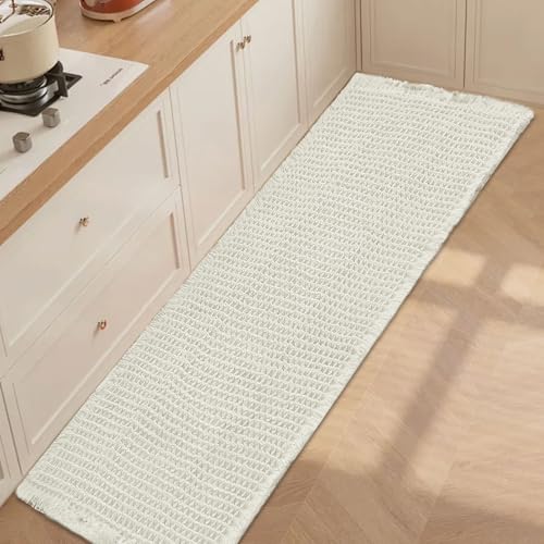 Insun 3D Waffelmuster Badezimmerteppich, Badematte rutschfest Saugfähig Waschbar für Wohnzimmer Schlafzimmer Badezimmer Elfenbein 61 x 180 cm Insun 3D Waffelmuster Badezimmerteppich, Badematte rutschfest Saugfähig Waschbar für Wohnzimmer Schlafzimmer Badezimmer Elfenbein 61 x 180 cm von Insun