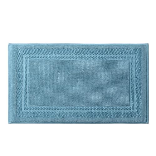 Insun Badezimmerteppich Baumwolle, Frottee Duschvorleger Saugfähig Maschinenwaschbar Blau 1 75 x 45 cm von Insun