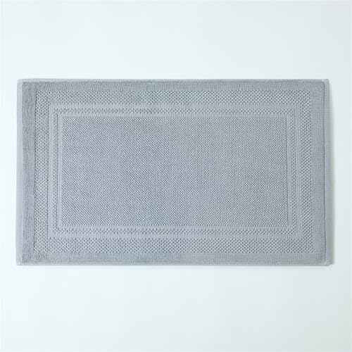 Insun Badezimmerteppich Baumwolle, Frottee Duschvorleger Saugfähig Maschinenwaschbar Hellgrau 1 75 x 45 cm von Insun
