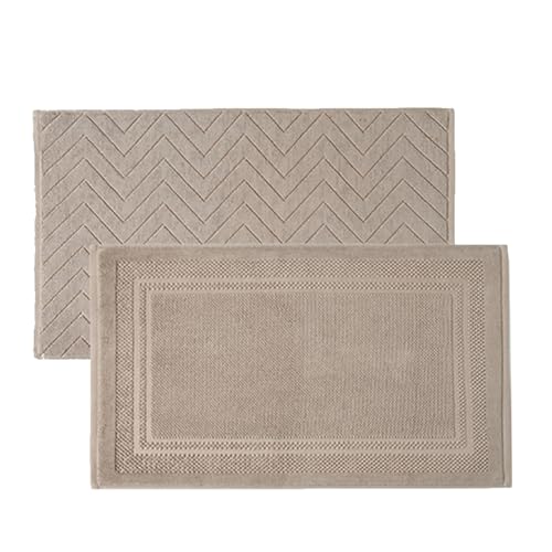 Insun Badezimmerteppich Baumwolle, Frottee Duschvorleger Saugfähig Maschinenwaschbar Khaki 9 2er Set 75 x 45 cm von Insun