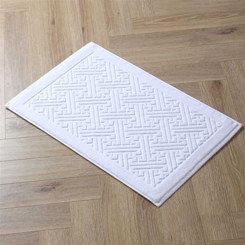 Insun Badezimmerteppich Baumwolle, Frottee Duschvorleger Saugfähig Maschinenwaschbar Weiß 5 75 x 45 cm von Insun