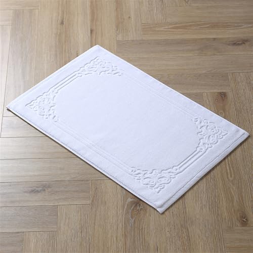 Insun Badezimmerteppich Baumwolle, Frottee Duschvorleger Saugfähig Maschinenwaschbar Weiß 6 75 x 45 cm von Insun