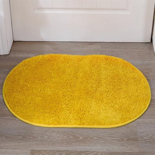 Insun Badezimmerteppich Oval Badematte rutschfest Badteppich Saugfähig Schnelltrocknend Maschinenwaschbar Gelb 70 x 110 cm Insun Badezimmerteppich Oval Badematte rutschfest Badteppich Saugfähig Schnelltrocknend Maschinenwaschbar Gelb 70 x 110 cm von Insun