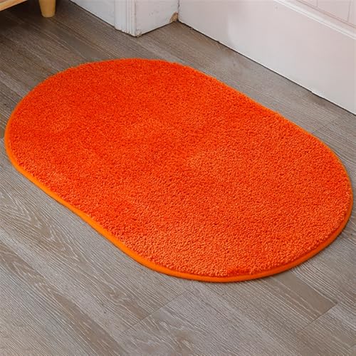 Insun Badezimmerteppich Oval Badematte rutschfest Badteppich Saugfähig Schnelltrocknend Maschinenwaschbar Orange 120 x 200 cm von Insun