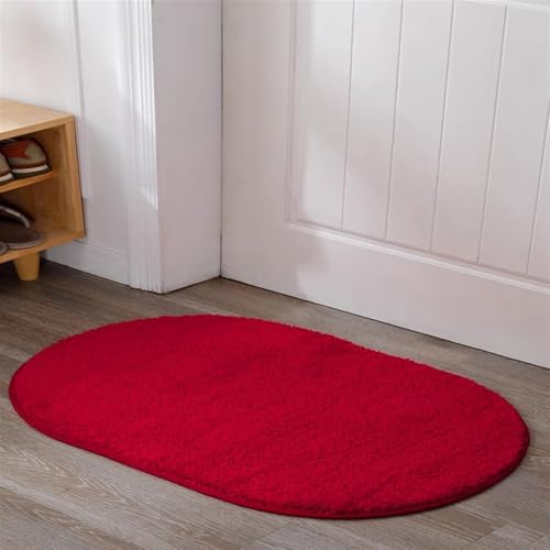 Insun Badezimmerteppich Oval Badematte rutschfest Badteppich Saugfähig Schnelltrocknend Maschinenwaschbar Rot 80 x 120 cm Insun Badezimmerteppich Oval Badematte rutschfest Badteppich Saugfähig Schnelltrocknend Maschinenwaschbar Rot 80 x 120 cm von Insun