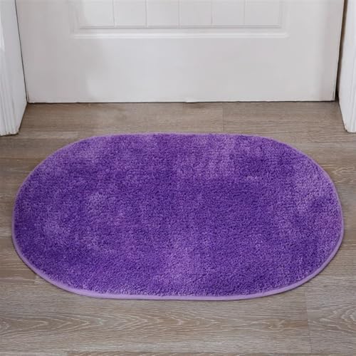 Insun Badezimmerteppich Oval Badematte rutschfest Badteppich Saugfähig Schnelltrocknend Maschinenwaschbar Violett 100 x 180 cm von Insun