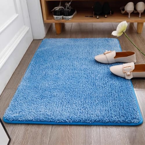 Insun Badezimmerteppich Rechteck Badematte rutschfest Badteppich Saugfähig Schnelltrocknend Maschinenwaschbar Blau 160 x 230 cm von Insun