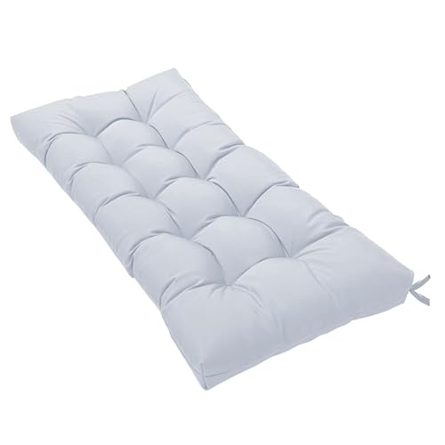 Insun Bankauflage Outdoor Wasserabweisend Wetterfest, Sitzkissen Bank mit Bindebänder für Gartenstuhl Innenbereich Hellgrau 130 x 41 cm von Insun