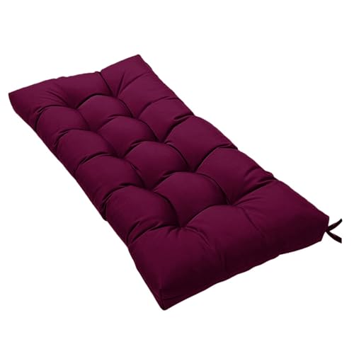 Insun Bankauflage Outdoor Wasserabweisend Wetterfest, Sitzkissen Bank mit Bindebänder für Gartenstuhl Innenbereich Magenta 107 x 41 cm von Insun