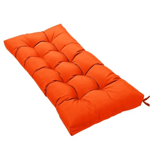 Insun Bankauflage Outdoor Wasserabweisend Wetterfest, Sitzkissen Bank mit Bindebänder für Gartenstuhl Innenbereich Orange 92 x 38 cm von Insun