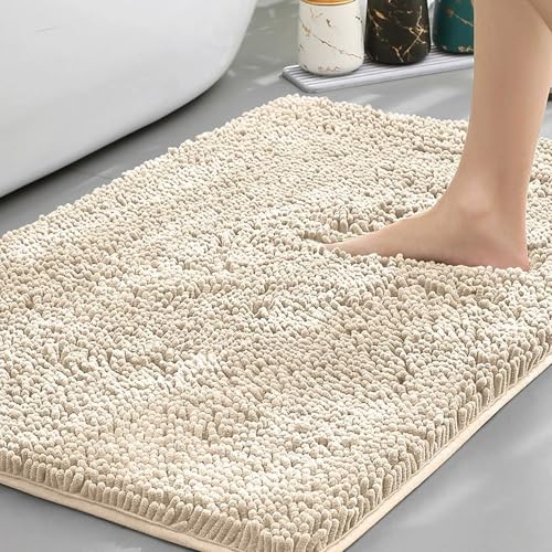 Insun Chenille Badezimmerteppich, Badematte rutschfest Saugfähig Waschbar für Wohnzimmer Schlafzimmer Badezimmer Creme 40 x 60 cm Insun Chenille Badezimmerteppich, Badematte rutschfest Saugfähig Waschbar für Wohnzimmer Schlafzimmer Badezimmer Creme 40 x 60 cm von Insun