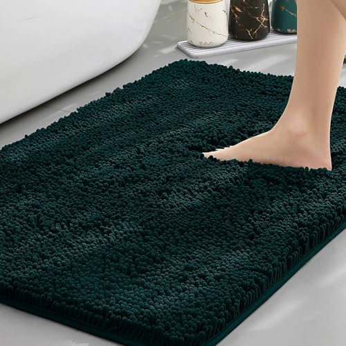 Insun Chenille Badezimmerteppich, Badematte rutschfest Saugfähig Waschbar für Wohnzimmer Schlafzimmer Badezimmer Dunkelgrün 1 50 x 240 cm Insun Chenille Badezimmerteppich, Badematte rutschfest Saugfähig Waschbar für Wohnzimmer Schlafzimmer Badezimmer Dunkelgrün 1 50 x 240 cm von Insun
