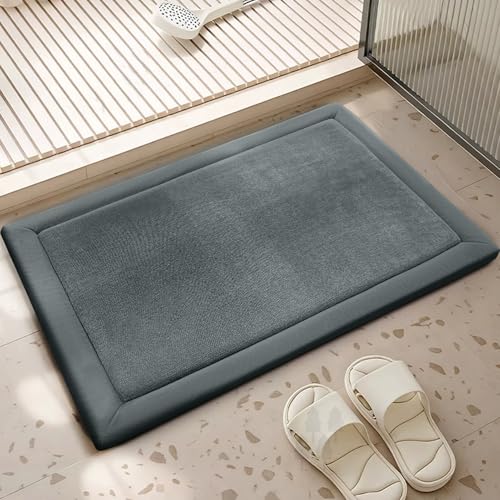 Insun Dick Memory Schaum Badematte, Badezimmerteppich rutschfest Saugfähig Waschbar für Badezimmer Grau 40 x 60 cm Insun Dick Memory Schaum Badematte, Badezimmerteppich rutschfest Saugfähig Waschbar für Badezimmer Grau 40 x 60 cm von Insun