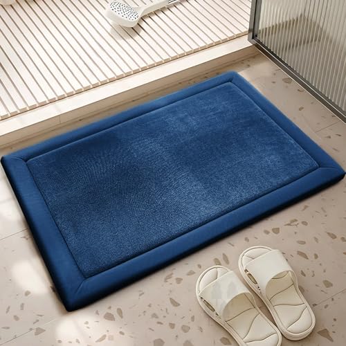 Insun Dick Memory Schaum Badematte, Badezimmerteppich rutschfest Saugfähig Waschbar für Badezimmer Marineblau 40 x 60 cm Insun Dick Memory Schaum Badematte, Badezimmerteppich rutschfest Saugfähig Waschbar für Badezimmer Marineblau 40 x 60 cm von Insun