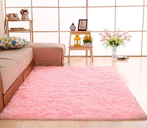 Insun Einfarbig Shaggy Teppich Hochflor Langflor Teppiche Modern für Wohnzimmer Schlafzimmer Rosa 160x250cm von Insun