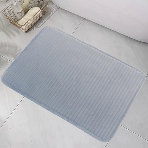 Insun Flanell Streifen Badezimmerteppich, U Förmige WC Vorleger, Badematte rutschfest Saugfähig Grau Rechteckig 2 43 x 61 cm Insun Flanell Streifen Badezimmerteppich, U Förmige WC Vorleger, Badematte rutschfest Saugfähig Grau Rechteckig 2 43 x 61 cm von Insun