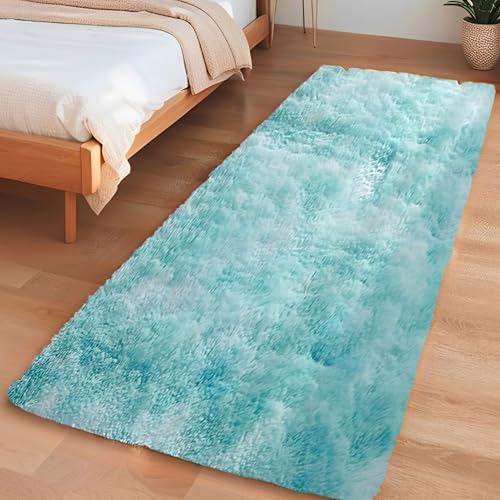 Insun Flauschig Hochflor Teppich Wohnzimmer, Waschbarer Carpet rutschfest, Shaggy Läufer für Schlafzimmer Flur Batik Optik Blau 90 x 305 cm Insun Flauschig Hochflor Teppich Wohnzimmer, Waschbarer Carpet rutschfest, Shaggy Läufer für Schlafzimmer Flur Batik Optik Blau 90 x 305 cm von Insun