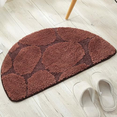 Insun Kieselstein Look Badezimmerteppich, Badematte rutschfest Saugfähig Waschbar für Badezimmer Braun Halbkreis 40 x 60 cm Insun Kieselstein Look Badezimmerteppich, Badematte rutschfest Saugfähig Waschbar für Badezimmer Braun Halbkreis 40 x 60 cm von Insun