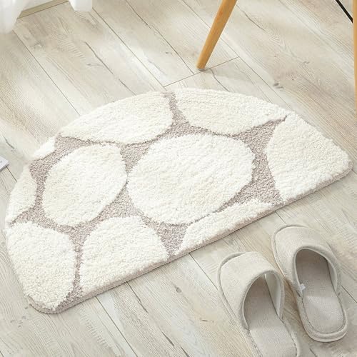 Insun Kieselstein Look Badezimmerteppich, Badematte rutschfest Saugfähig Waschbar für Badezimmer Elfenbein Halbkreis 60 x 90 cm Insun Kieselstein Look Badezimmerteppich, Badematte rutschfest Saugfähig Waschbar für Badezimmer Elfenbein Halbkreis 60 x 90 cm von Insun