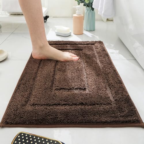 Insun Mikrofaser Badezimmerteppich, Badematte rutschfest Saugfähig Waschbar für Badezimmer Braun 2 50 x 80 cm Insun Mikrofaser Badezimmerteppich, Badematte rutschfest Saugfähig Waschbar für Badezimmer Braun 2 50 x 80 cm von Insun
