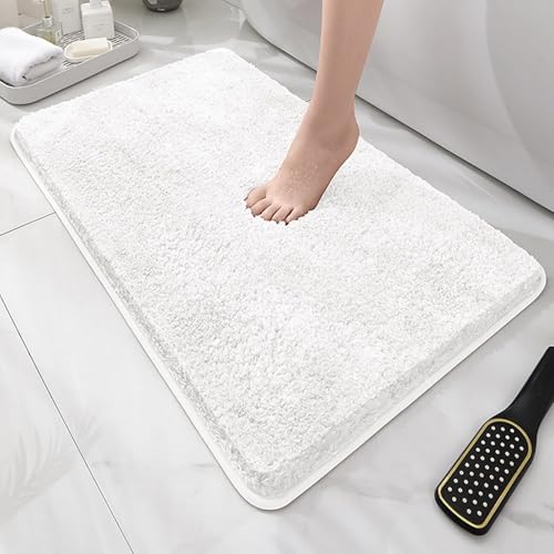 Insun Mikrofaser Badezimmerteppich, Badematte rutschfest Saugfähig Waschbar für Badezimmer Weiß 40 x 60 cm Insun Mikrofaser Badezimmerteppich, Badematte rutschfest Saugfähig Waschbar für Badezimmer Weiß 40 x 60 cm von Insun