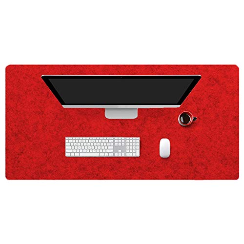 Insun Mousepad aus Filz 2mm Dick Schreibtisch Unterlage Filzunterlage Antirutsch Modern Schreibtisch Matte Rutschfest Rot 45x45cm von Insun