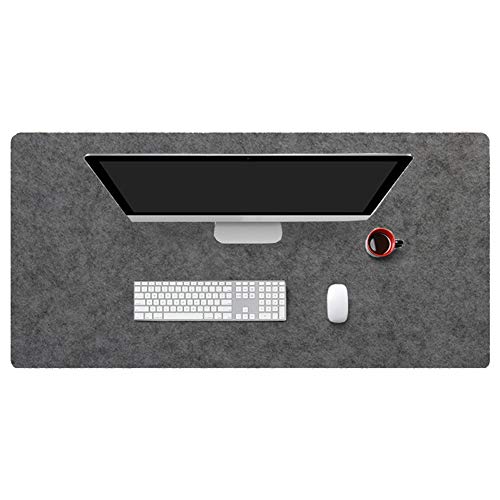 Insun Mousepad aus Filz 2mm Dick Schreibtisch Unterlage Filzunterlage Antirutsch Modern Schreibtisch Matte rutschfest Dunkelgrau 50x40cm von Insun