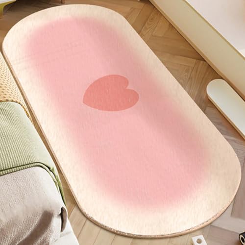 Insun Plüsch-Bettteppich, fusselfrei, Läufer, rutschfest, für Wohnzimmer, oval, 81,3 x 180,3 cm, Rosa Insun Plüsch-Bettteppich, fusselfrei, Läufer, rutschfest, für Wohnzimmer, oval, 81,3 x 180,3 cm, Rosa von Insun