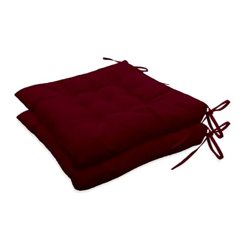 Insun Sitzkissen Outdoor Wasserabweisend Wetterfest, Stuhlkissen mit Bindebänder für Gartenstuhl Innenbereich Burgund 40 x 40 cm, 2er Set Insun Sitzkissen Outdoor Wasserabweisend Wetterfest, Stuhlkissen mit Bindebänder für Gartenstuhl Innenbereich Burgund 40 x 40 cm, 2er Set von Insun