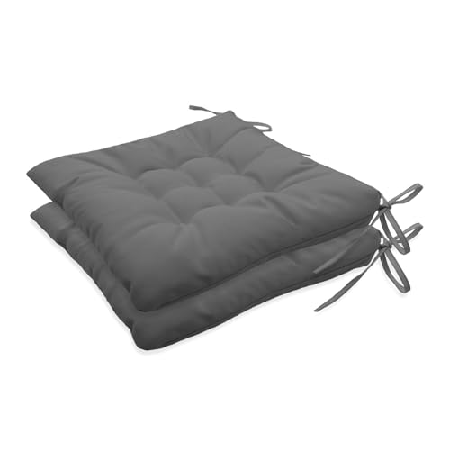 Insun Sitzkissen Outdoor Wasserabweisend Wetterfest, Stuhlkissen mit Bindebänder für Gartenstuhl Innenbereich Dunkelgrau 40 x 40 cm, 2er Set Insun Sitzkissen Outdoor Wasserabweisend Wetterfest, Stuhlkissen mit Bindebänder für Gartenstuhl Innenbereich Dunkelgrau 40 x 40 cm, 2er Set von Insun