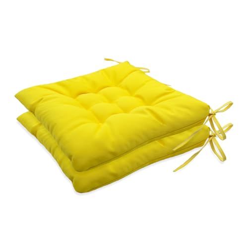 Insun Sitzkissen Outdoor Wasserabweisend Wetterfest, Stuhlkissen mit Bindebänder für Gartenstuhl Innenbereich Gelb 40 x 40 cm, 2er Set Insun Sitzkissen Outdoor Wasserabweisend Wetterfest, Stuhlkissen mit Bindebänder für Gartenstuhl Innenbereich Gelb 40 x 40 cm, 2er Set von Insun