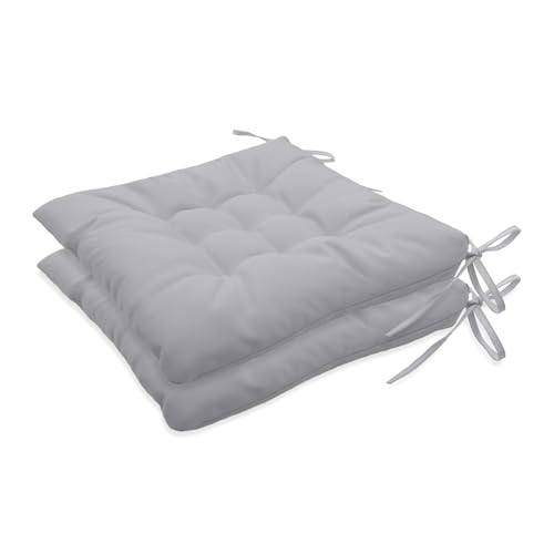 Insun Sitzkissen Outdoor Wasserabweisend Wetterfest, Stuhlkissen mit Bindebänder für Gartenstuhl Innenbereich Hellgrau 40 x 40 cm, 2er Set Insun Sitzkissen Outdoor Wasserabweisend Wetterfest, Stuhlkissen mit Bindebänder für Gartenstuhl Innenbereich Hellgrau 40 x 40 cm, 2er Set von Insun