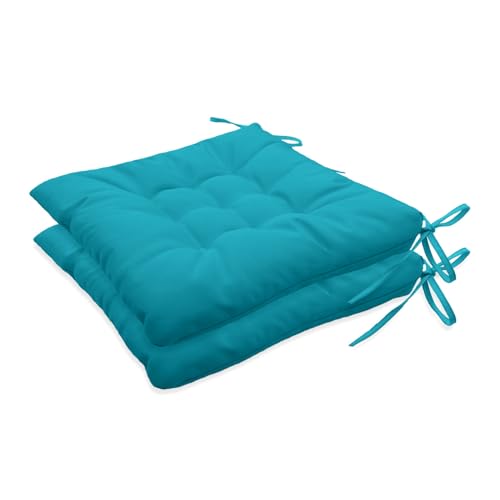 Insun Sitzkissen Outdoor Wasserabweisend Wetterfest, Stuhlkissen mit Bindebänder für Gartenstuhl Innenbereich Himmelblau 40 x 40 cm, 2er Set Insun Sitzkissen Outdoor Wasserabweisend Wetterfest, Stuhlkissen mit Bindebänder für Gartenstuhl Innenbereich Himmelblau 40 x 40 cm, 2er Set von Insun