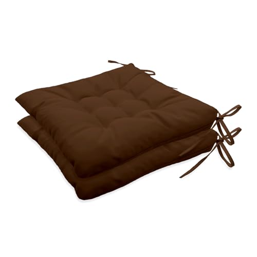 Insun Sitzkissen Outdoor Wasserabweisend Wetterfest, Stuhlkissen mit Bindebänder für Gartenstuhl Innenbereich Kaffee Braun 40 x 40 cm, 2er Set Insun Sitzkissen Outdoor Wasserabweisend Wetterfest, Stuhlkissen mit Bindebänder für Gartenstuhl Innenbereich Kaffee Braun 40 x 40 cm, 2er Set von Insun