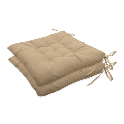 Insun Sitzkissen Outdoor Wasserabweisend Wetterfest, Stuhlkissen mit Bindebänder für Gartenstuhl Innenbereich Khaki 40 x 40 cm, 2er Set Insun Sitzkissen Outdoor Wasserabweisend Wetterfest, Stuhlkissen mit Bindebänder für Gartenstuhl Innenbereich Khaki 40 x 40 cm, 2er Set von Insun