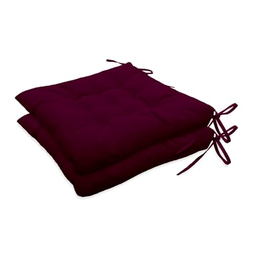 Insun Sitzkissen Outdoor Wasserabweisend Wetterfest, Stuhlkissen mit Bindebänder für Gartenstuhl Innenbereich Magenta 40 x 40 cm, 2er Set Insun Sitzkissen Outdoor Wasserabweisend Wetterfest, Stuhlkissen mit Bindebänder für Gartenstuhl Innenbereich Magenta 40 x 40 cm, 2er Set von Insun