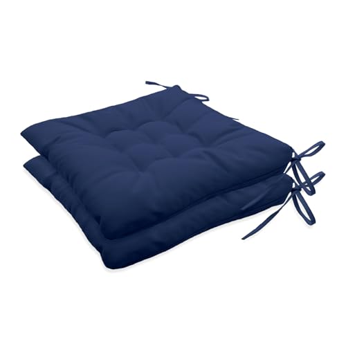Insun Sitzkissen Outdoor Wasserabweisend Wetterfest, Stuhlkissen mit Bindebänder für Gartenstuhl Innenbereich Marineblau 40 x 40 cm, 2er Set Insun Sitzkissen Outdoor Wasserabweisend Wetterfest, Stuhlkissen mit Bindebänder für Gartenstuhl Innenbereich Marineblau 40 x 40 cm, 2er Set von Insun