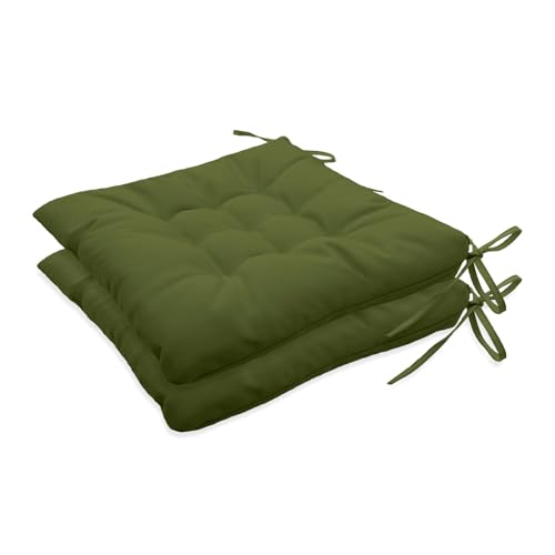 Insun Sitzkissen Outdoor Wasserabweisend Wetterfest, Stuhlkissen mit Bindebänder für Gartenstuhl Innenbereich Olivgrün 40 x 40 cm, 2er Set Insun Sitzkissen Outdoor Wasserabweisend Wetterfest, Stuhlkissen mit Bindebänder für Gartenstuhl Innenbereich Olivgrün 40 x 40 cm, 2er Set von Insun