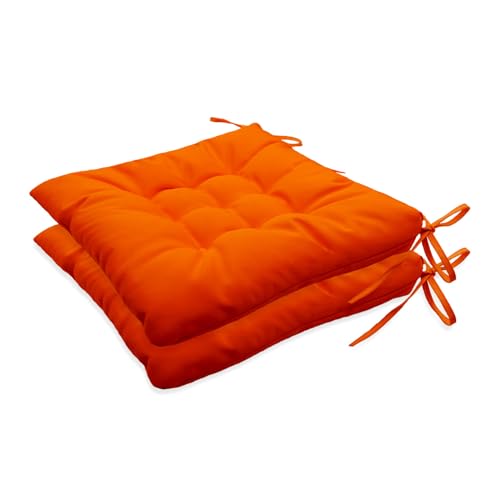 Insun Sitzkissen Outdoor Wasserabweisend Wetterfest, Stuhlkissen mit Bindebänder für Gartenstuhl Innenbereich Orange 40 x 40 cm, 2er Set Insun Sitzkissen Outdoor Wasserabweisend Wetterfest, Stuhlkissen mit Bindebänder für Gartenstuhl Innenbereich Orange 40 x 40 cm, 2er Set von Insun
