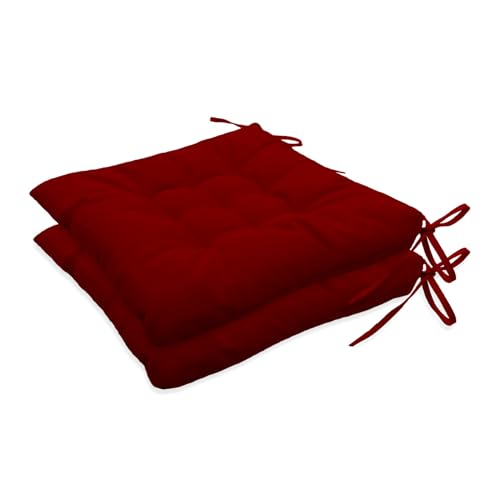 Insun Sitzkissen Outdoor Wasserabweisend Wetterfest, Stuhlkissen mit Bindebänder für Gartenstuhl Innenbereich Rot 40 x 40 cm, 2er Set Insun Sitzkissen Outdoor Wasserabweisend Wetterfest, Stuhlkissen mit Bindebänder für Gartenstuhl Innenbereich Rot 40 x 40 cm, 2er Set von Insun