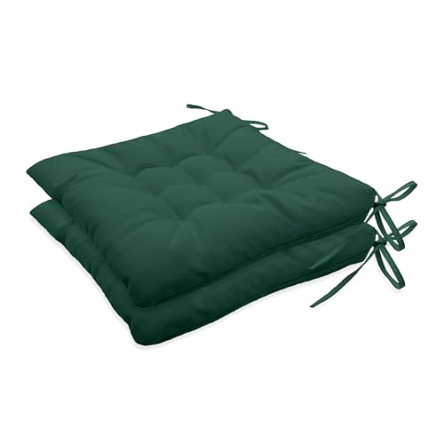 Insun Sitzkissen Outdoor Wasserabweisend Wetterfest, Stuhlkissen mit Bindebänder für Gartenstuhl Innenbereich Waldgrün 40 x 40 cm, 2er Set Insun Sitzkissen Outdoor Wasserabweisend Wetterfest, Stuhlkissen mit Bindebänder für Gartenstuhl Innenbereich Waldgrün 40 x 40 cm, 2er Set von Insun
