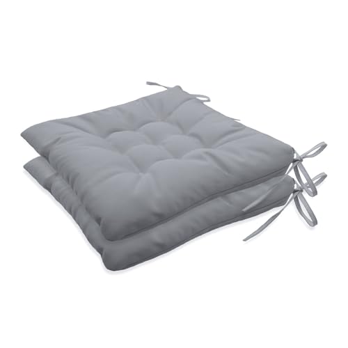 Insun Sitzkissen Outdoor Wasserabweisend Wetterfest, Stuhlkissen mit Bindebänder für Gartenstuhl Innenbereich Wolkengrau 40 x 40 cm, 2er Set Insun Sitzkissen Outdoor Wasserabweisend Wetterfest, Stuhlkissen mit Bindebänder für Gartenstuhl Innenbereich Wolkengrau 40 x 40 cm, 2er Set von Insun