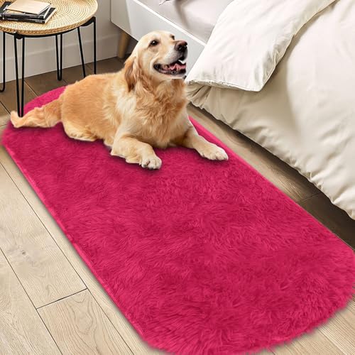 Insun Teppich Oval Wohnzimmer Hochflor Flauschig Waschbar Shaggy rutschfest Teppiche Schlafzimmer Knalliges Rosa 100 x 200 cm Insun Teppich Oval Wohnzimmer Hochflor Flauschig Waschbar Shaggy rutschfest Teppiche Schlafzimmer Knalliges Rosa 100 x 200 cm von Insun