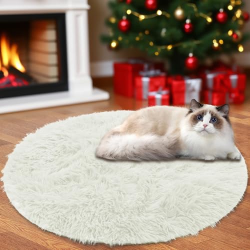 Insun Teppich Rund Wohnzimmer Hochflor Flauschig Waschbar Shaggy rutschfest Teppiche Schlafzimmer Cream 50 cm Insun Teppich Rund Wohnzimmer Hochflor Flauschig Waschbar Shaggy rutschfest Teppiche Schlafzimmer Cream 50 cm von Insun