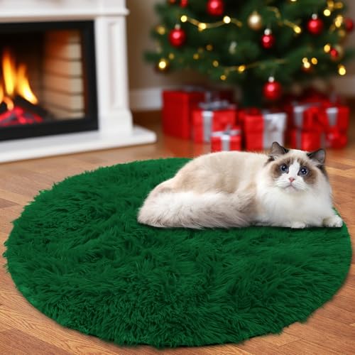 Insun Teppich Rund Wohnzimmer Hochflor Flauschig Waschbar Shaggy rutschfest Teppiche Schlafzimmer Dark Green 40 cm Insun Teppich Rund Wohnzimmer Hochflor Flauschig Waschbar Shaggy rutschfest Teppiche Schlafzimmer Dark Green 40 cm von Insun