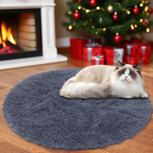 Insun Teppich Rund Wohnzimmer Hochflor Flauschig Waschbar Shaggy rutschfest Teppiche Schlafzimmer Grey 1 40 cm Insun Teppich Rund Wohnzimmer Hochflor Flauschig Waschbar Shaggy rutschfest Teppiche Schlafzimmer Grey 1 40 cm von Insun